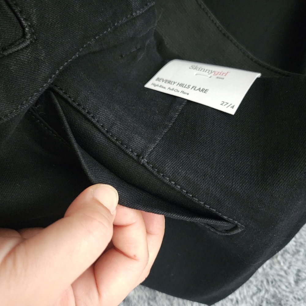 SkinnyGirl High Rise Beverly Hills pull on Flare pants black - Picture 6 of 8